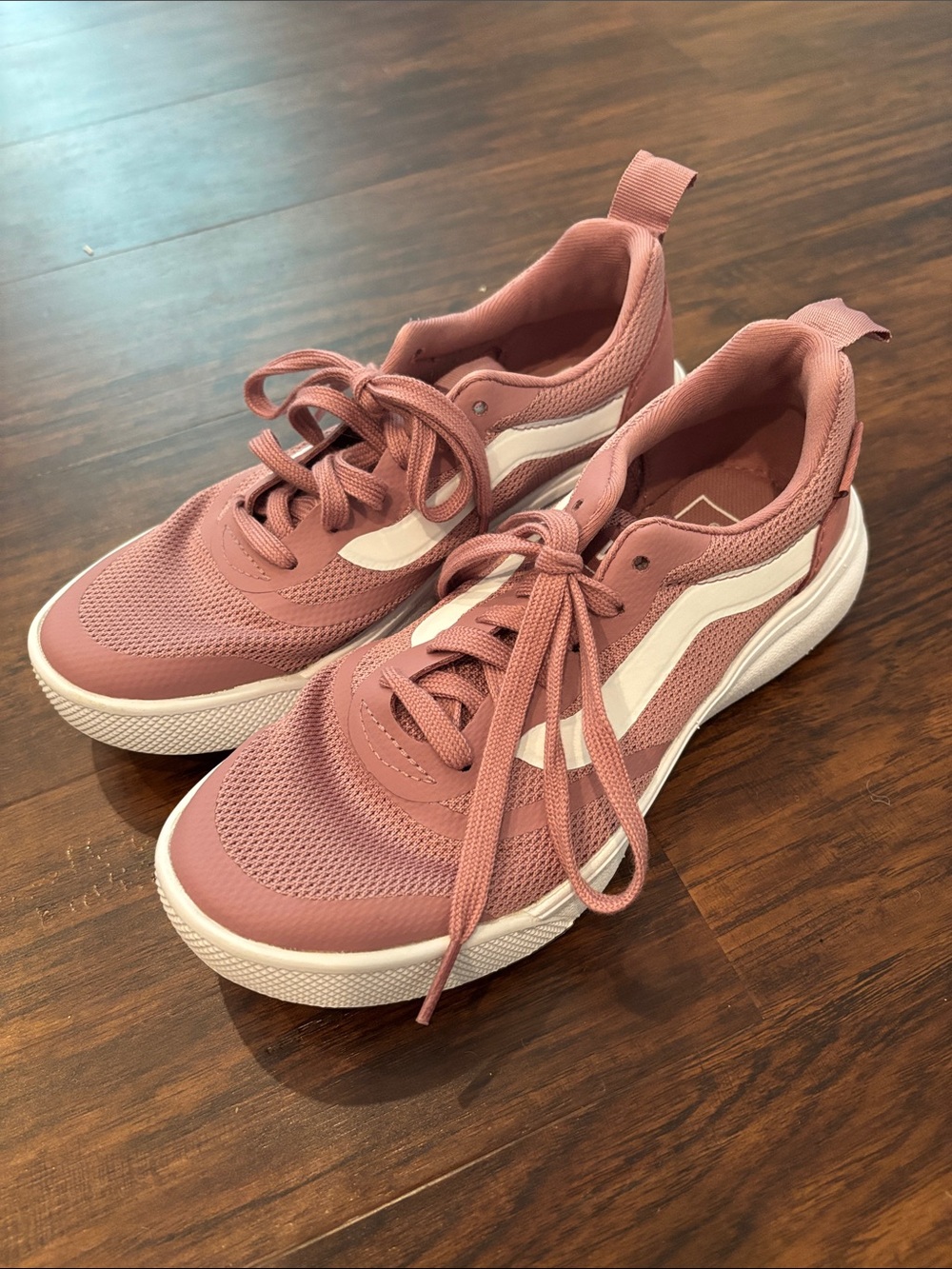Vans Women's Rose Pink Athletic Sneakers with White Stripe